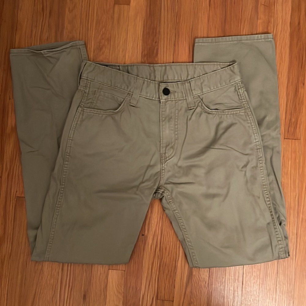 ✅ LEVI’S 513 Original Riveted Quality Clothing Casual Khaki Tan Pants W30 L32